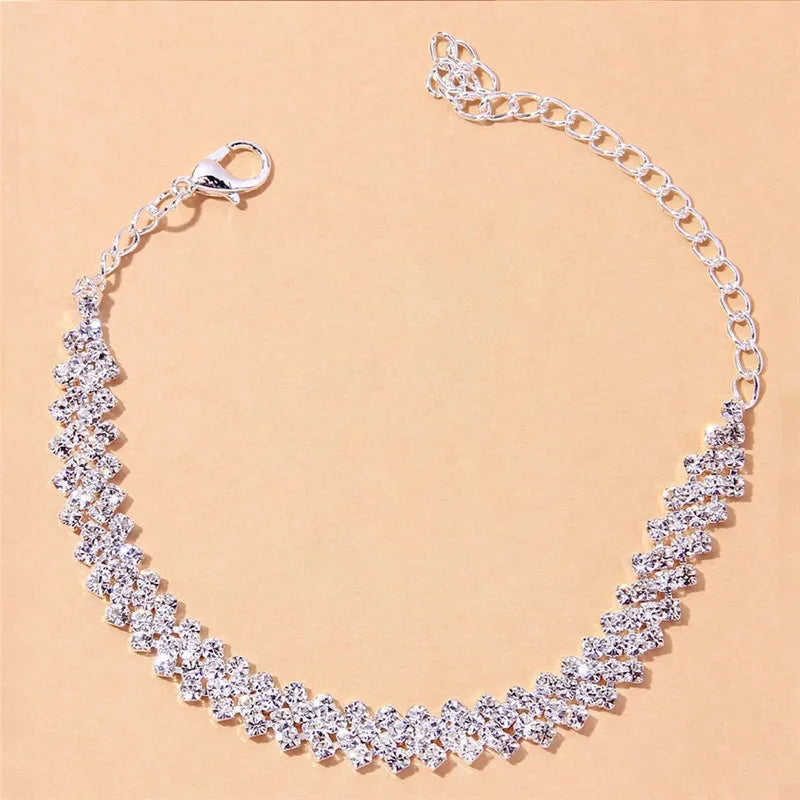 Shining Cubic Zirconia Chain Anklet