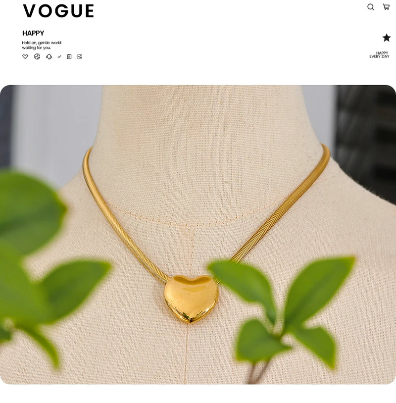 Big Heart Love Pendant Necklace